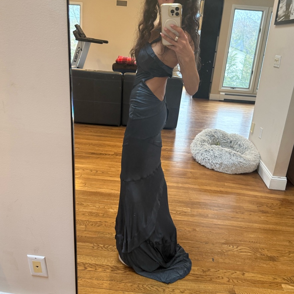 Gucci sexy  teal gown with gorgeous back opening